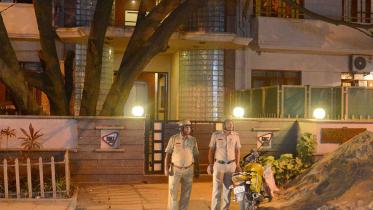 Police in front of Padukones house