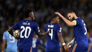 Vinicius Jr and Karim Benzema