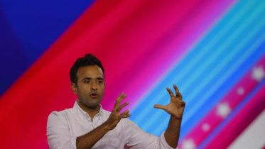 বক্তব্য রাখছেন বিবেক রামাস্বামী । ফাইল ছবি: রয়টার্স