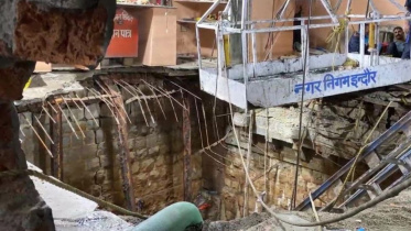 মধ্যপ্রদেশের ইন্দোরে মন্দিরের স্ল্যাব ভেঙে নিহত ৩৫। ছবি: স্টেটসম্যান 