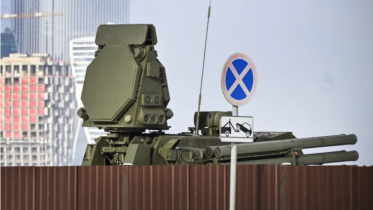 ড্রোন হামলা প্রতিহত করার কাজে ব্যবহৃত রুশ প্যান্টসির এস-১ ক্ষেপণাস্ত্র প্রতিরক্ষা ব্যবস্থা। ছবি: এএফপি 