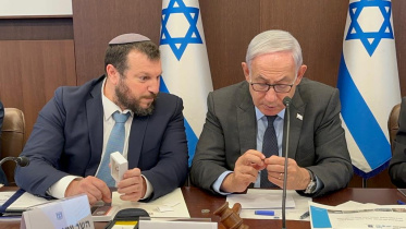 ইসরায়েলের ঐতিহ্য বিষয়ক মন্ত্রী আমিচাই এলিয়াহু (বাঁয়ে) ও প্রধানমন্ত্রী বেনিয়ামিন নেতানিয়াহু (ডানে)। ছবি: এলিয়াহুর আনুষ্ঠানিক এক্স প্রোফাইল থেকে নেওয়া