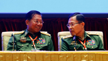 মিয়ানমারের সেনাপ্রধান মিং অং হ্লাইং ও উপ-প্রধান সো উইন। ছবি: সংগৃহীত
