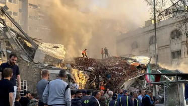 সিরিয়ায় ইরানের দূতাবাসের পাশে একটি বাড়িতে হামলার পর ইসরায়েল ও তেহরানের মধ্যে উত্তেজনা বেড়েছে। ছবি: রয়টার্স/ডয়চে ভেলে