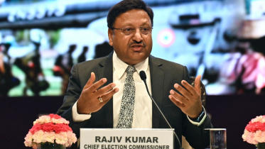 ভারতের প্রধান নির্বাচন কমিশনার রাজীব কুমার। ফাইল ছবি: এএফপি