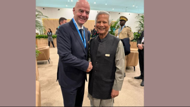 ইনফান্তিনো ও ড. ইউনূস। ছবি: ইউএনবি