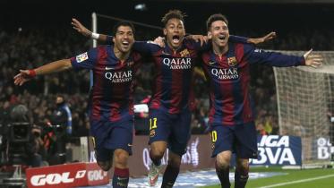 Neymar Lionel Messi and Luis Suarez