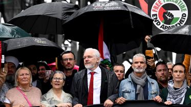 Julian Assange in Anti-Israel Protest