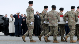 President Trump and top officials honor Maj. Jeffrey R. O'Brien, killed by an Iranian drone strike, at Dover Air Force Base.
