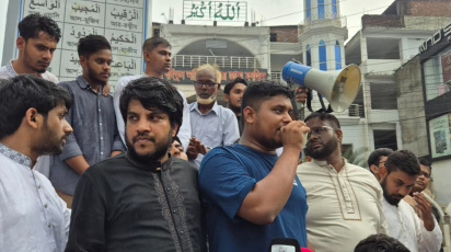 বক্তব্য দিচ্ছেন জাতীয় নাগরিক পার্টির (এনসিপি) দক্ষিণাঞ্চলের মুখ্য সংগঠক হাসনাত আবদুল্লাহ। ছবি: স্টার
