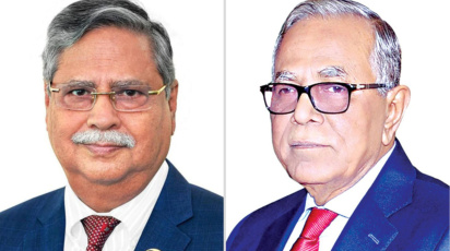 সাবেক রাষ্ট্রপতি মো. সাহাবুদ্দিন ও মো. আবদুল হামিদ। ফাইল ছবি