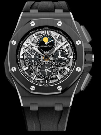 অদেমাখ পিগে ব্র্যান্ডের রয়্যাল ওক ঘড়ি। এন্ড অব ডেজ সিনেমায় এ ধরনের একটি ঘড়ি পরেন আর্নল্ড। ছবি: অদেমাখ পিগে'র ওয়েবসাইট থেকে নেওয়া